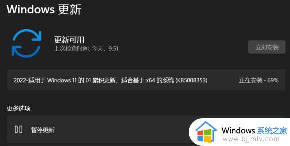 win11系统kb5008353更新卡在69%无法继续怎么解决