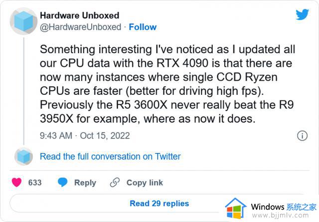 Windows 11 22H2会给配备AMD Ryzen 7000 CPU的PC带来性能问题